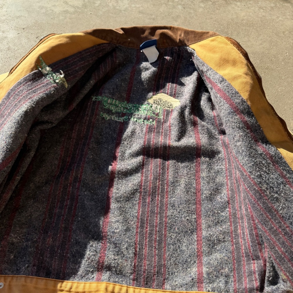 Dickies Vintage Duck Canvas Blanket Lined Detroit Work Jacket Tan XL Embroidered - Picture 3 of 8